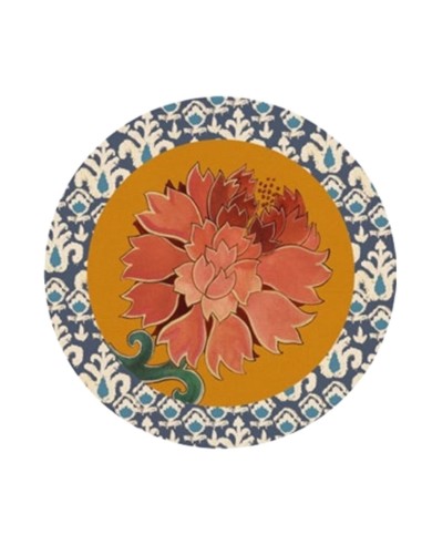 L'Oca Nera - Tovaglietta Rigida Arancione Ø39 cm - Peonia di Samarcanda