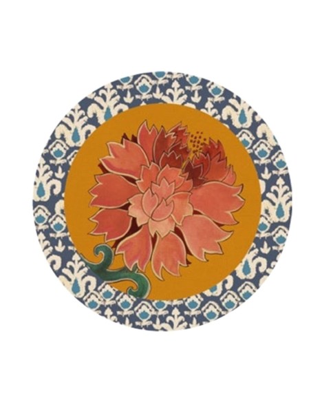 L'Oca Nera - Tovaglietta Rigida Arancione Ø39 cm - Peonia di Samarcanda