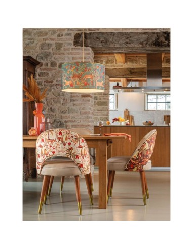 L'Oca Nera - Paralume a Sospensione Cilindrico Grande Ø50x29h cm - Tigri