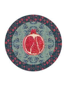 L'Oca Nera -  Tovaglietta Rigida Celeste Ø39 cm -  Melograno D'Oriente