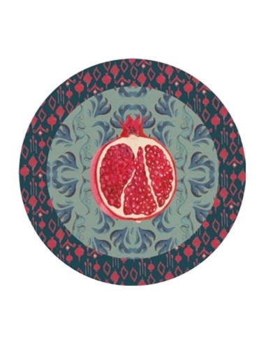 L'Oca Nera -  Tovaglietta Rigida Celeste Ø39 cm -  Melograno D'Oriente