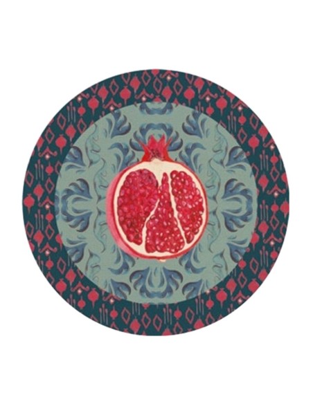 L'Oca Nera -  Tovaglietta Rigida Celeste Ø39 cm -  Melograno D'Oriente