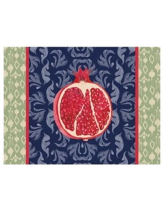 L'Oca Nera -  Tovaglietta Rigida Blu 39x29,5 cm -  Melograno D'Oriente