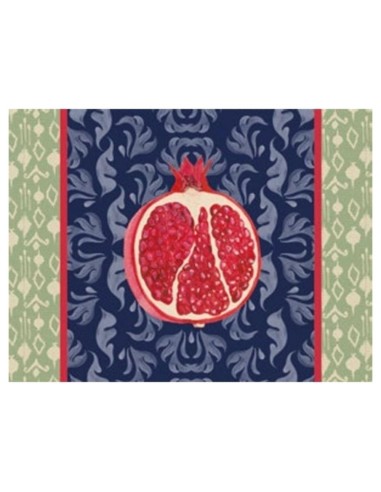 L'Oca Nera -  Tovaglietta Rigida Blu 39x29,5 cm -  Melograno D'Oriente