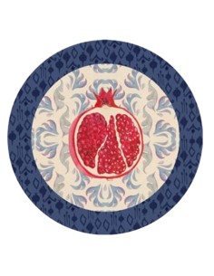 L'Oca Nera -  Tovaglietta Rigida Avorio Ø39 cm -  Melograno D'Oriente