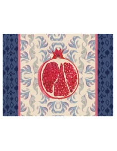 L'Oca Nera -  Tovaglietta Rigida Avorio 39x29,5 cm -  Melograno D'Oriente