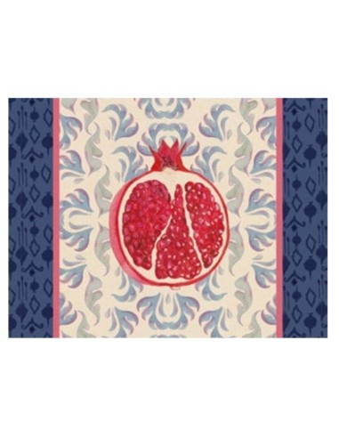 L'Oca Nera -  Tovaglietta Rigida Avorio 39x29,5 cm -  Melograno D'Oriente