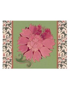 L'Oca Nera -  Tovaglietta Rigida Verde Salvia 39x29,5 cm -  Peonia di Samarcanda