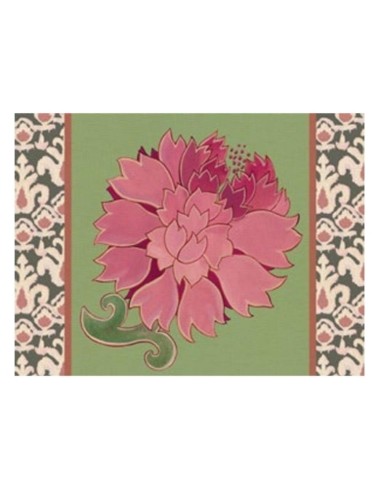 L'Oca Nera -  Tovaglietta Rigida Verde Salvia 39x29,5 cm -  Peonia di Samarcanda