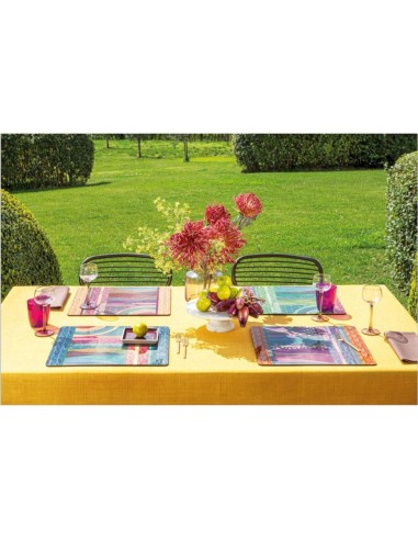 L'Oca Nera -  Tovaglietta Rigida Cornice Blu 39x29,5 cm -  Orizzonti di Seta