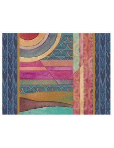L'Oca Nera -  Tovaglietta Rigida Cornice Blu 39x29,5 cm -  Orizzonti di Seta