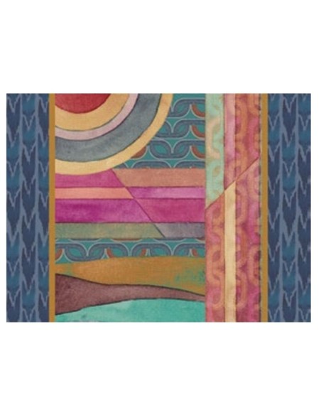 L'Oca Nera -  Tovaglietta Rigida Cornice Blu 39x29,5 cm -  Orizzonti di Seta