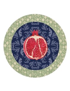 L'Oca Nera -  Tovaglietta Rigida Blu Ø39 cm -  Melograno D'Oriente