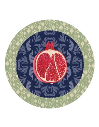 L'Oca Nera -  Tovaglietta Rigida Blu Ø39 cm -  Melograno D'Oriente
