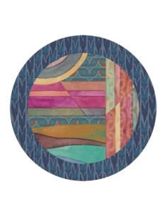L'Oca Nera -  Tovaglietta Rigida Cornice Blu Ø39 cm -  Orizzonti di Seta