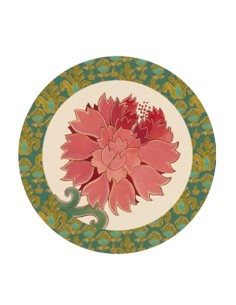L'Oca Nera - Tovaglietta Rigida Avorio Ø39 cm - Peonia di Samarcanda