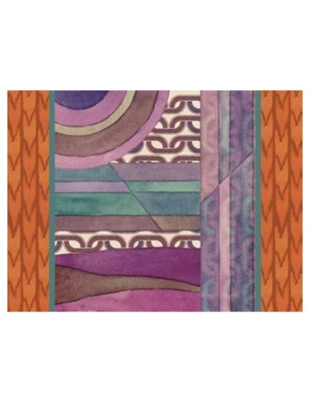 L'Oca Nera -  Tovaglietta Rigida Cornice Arancione 39x29,5 cm -  Orizzonti di Seta