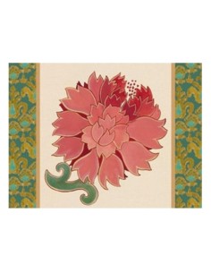 L'Oca Nera -  Tovaglietta Rigida Avorio 39x29,5 cm -  Peonia di Samarcanda
