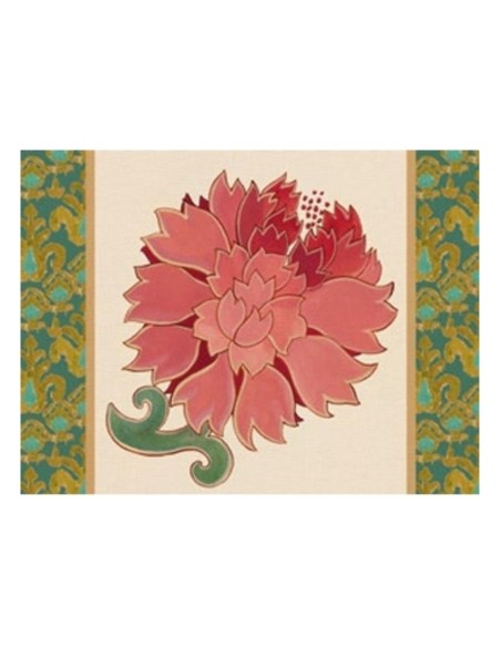 L'Oca Nera -  Tovaglietta Rigida Avorio 39x29,5 cm -  Peonia di Samarcanda