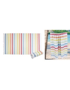 Daunex - Telo da mare  "ARCOBALENO" 90x160 cm con frange