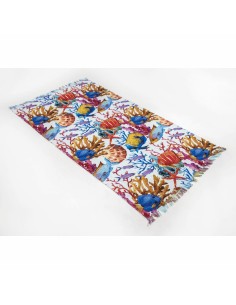 Daunex - Telo da mare in MICROSPUGNA "AQUARIUS" 90x160 cm con frange