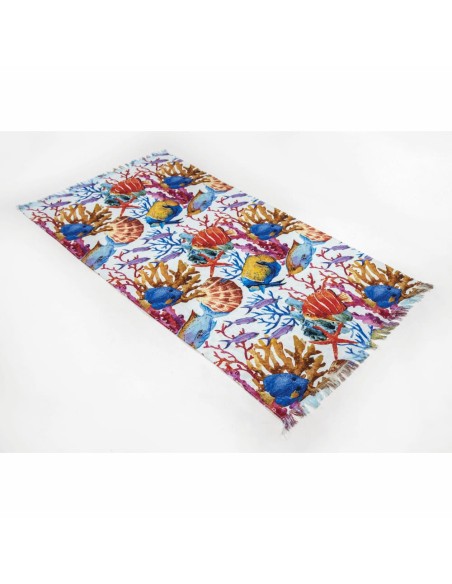 Daunex - Telo da mare in MICROSPUGNA "AQUARIUS" 90x160 cm con frange