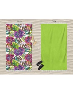 Daunex - Telo mare microspugna 90x170 cm Palmas con frange