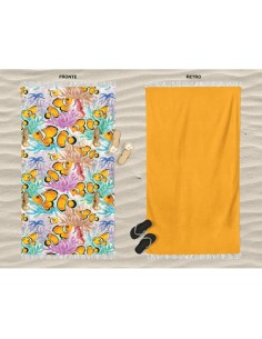 Daunex - Telo mare microspugna 90x170 cm Nemo con frange
