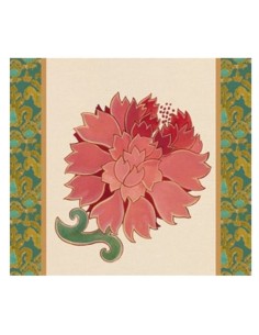 L'Oca Nera -  Tovaglietta Rigida Avorio 39x35 cm -  Peonia di Samarcanda