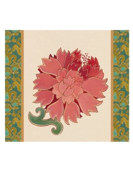 L'Oca Nera -  Tovaglietta Rigida Avorio 39x35 cm -  Peonia di Samarcanda