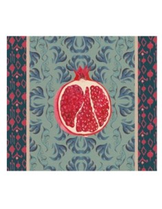 L'Oca Nera -  Tovaglietta Rigida Celeste 39x35 cm -  Melograno D'Oriente