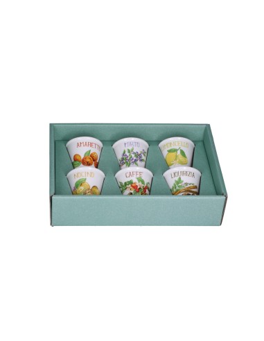 La Porcellana Bianca-Liquorelli 6 Bicchierini Mix 75 Cc 75 Cm Gift Box