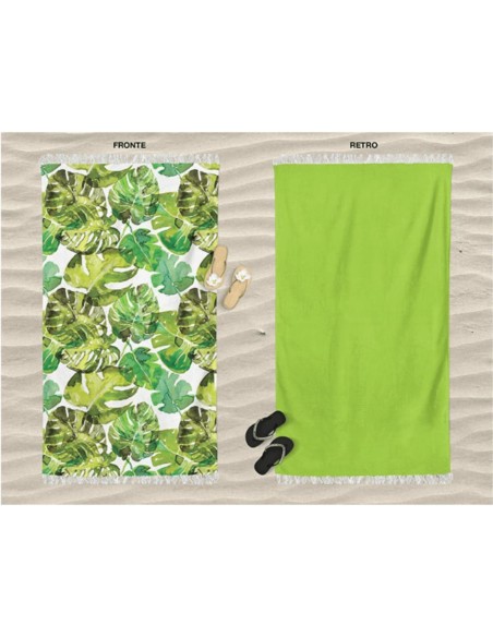 Daunex - Telo mare microspugna 90x170 cm Tropici con frange