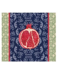 L'Oca Nera -  Tovaglietta Rigida Blu 39x35 cm -  Melograno D'Oriente