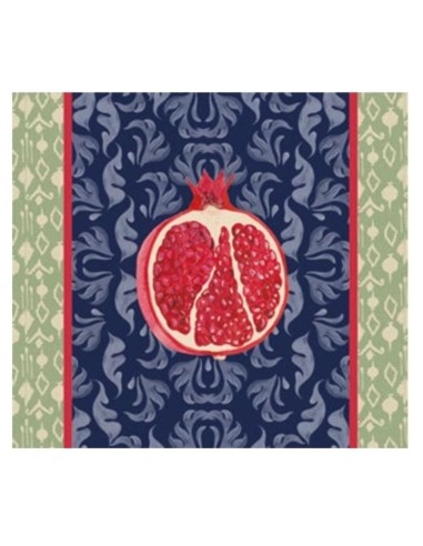 L'Oca Nera -  Tovaglietta Rigida Blu 39x35 cm -  Melograno D'Oriente