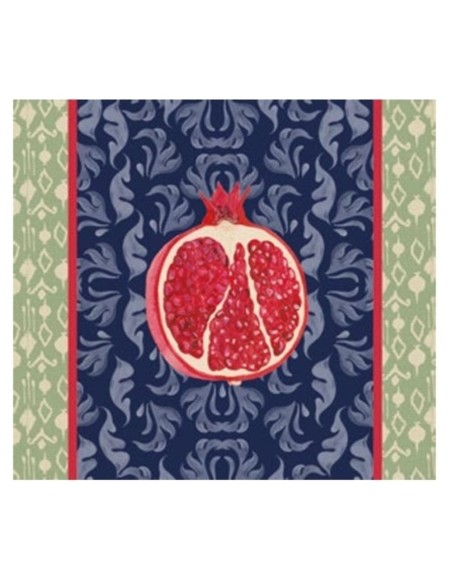 L'Oca Nera -  Tovaglietta Rigida Blu 39x35 cm -  Melograno D'Oriente
