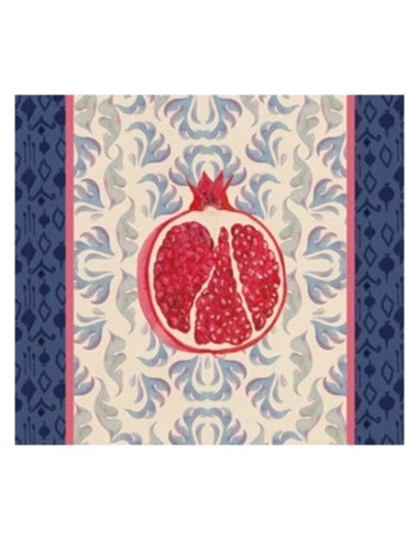 L'Oca Nera -  Tovaglietta Rigida Avorio 39x35 cm -  Melograno D'Oriente