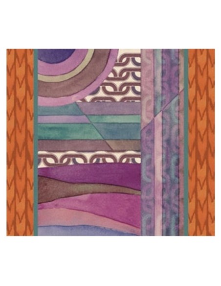L'Oca Nera -  Tovaglietta Rigida Cornice Arancione 39x35 cm -  Orizzonti di Seta