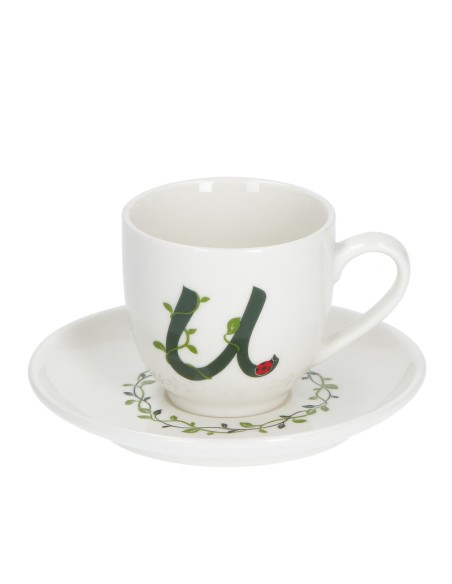 La Porcellana Bianca·tazza Caffe' C/p Lettera 'u' Cc 85 in Gift Box