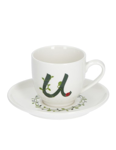 La Porcellana Bianca·tazza Caffe' C/p Lettera 'u' Cc 85 in Gift Box