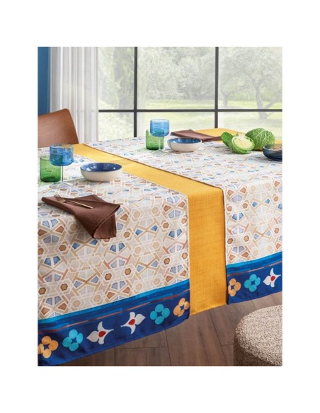 L'Oca Nera - Mandalay - Runner Antimacchia cm 155 x 50, 2 posti