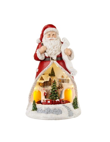 L'Oca Nera - Babbo Natale con Treno, Movimento, Musica e Led Ø19x30h