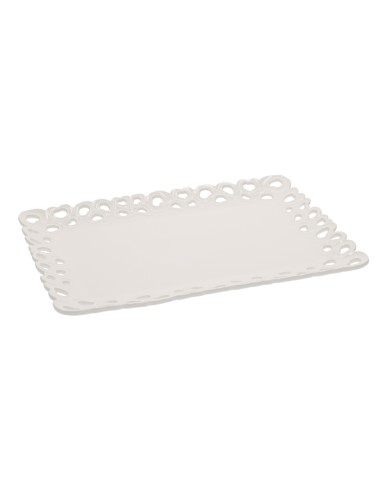 La Porcellana Bianca·vassoio Traforato 35x26 Cm in Luxury Box