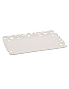 La Porcellana Bianca·vassoio Traforato 27x19 Cm in Luxury Box