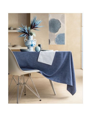L'Oca Nera - Blu Di Persia -Tovaglia Antimacchia cm 155 x 180 · 6 posti