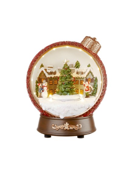 L'Oca Nera - Palla di Natale con Movimento, Musica e Led 18,5x16x22,5h