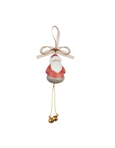 L'Oca Nera - Pendente Babbo Natale con Campanelle 5x3x14h