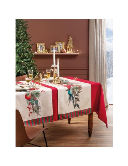 L'Oca Nera - Stella di Natale - Runner Antimacchia cm 155 x 50, 2 posti