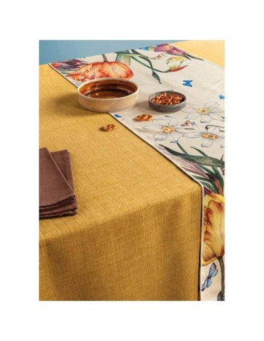 L'Oca Nera - Senape - Tovaglia Antimacchia cm 155 x 155 · 4 posti