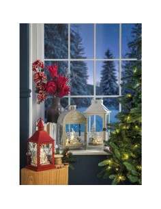 L'Oca Nera - LANTERNA BIANCA CON LEDS 22x13,5x43,5h Lanterne delle Feste 2